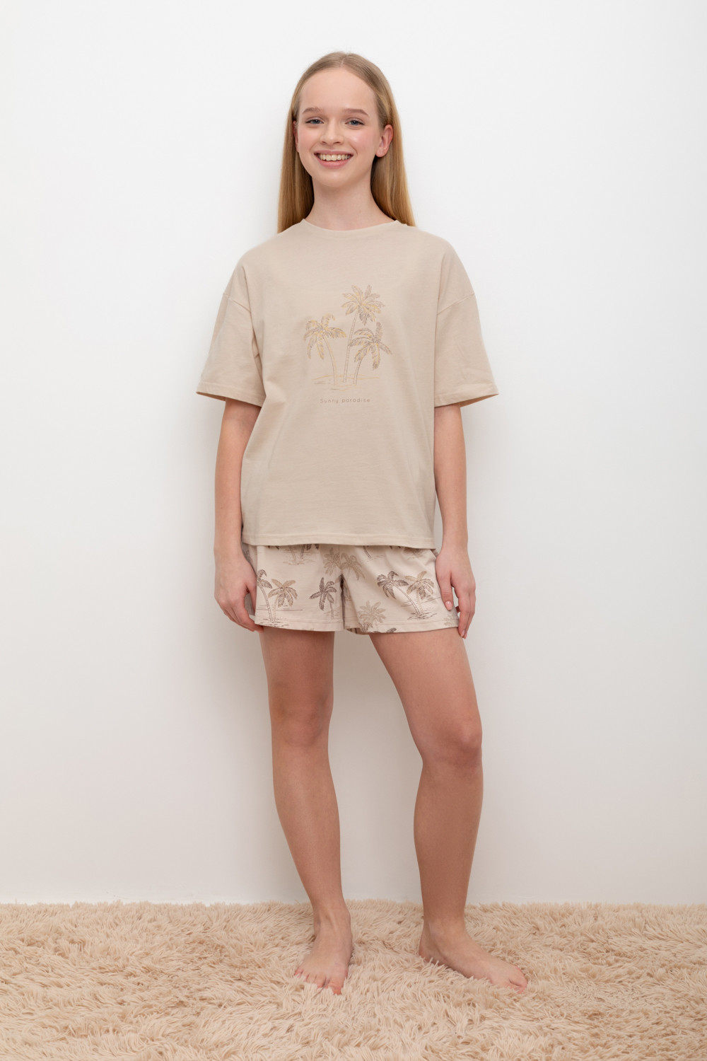 Пижамы для девочки, артикул: КБ 2828, цвет: бежевый