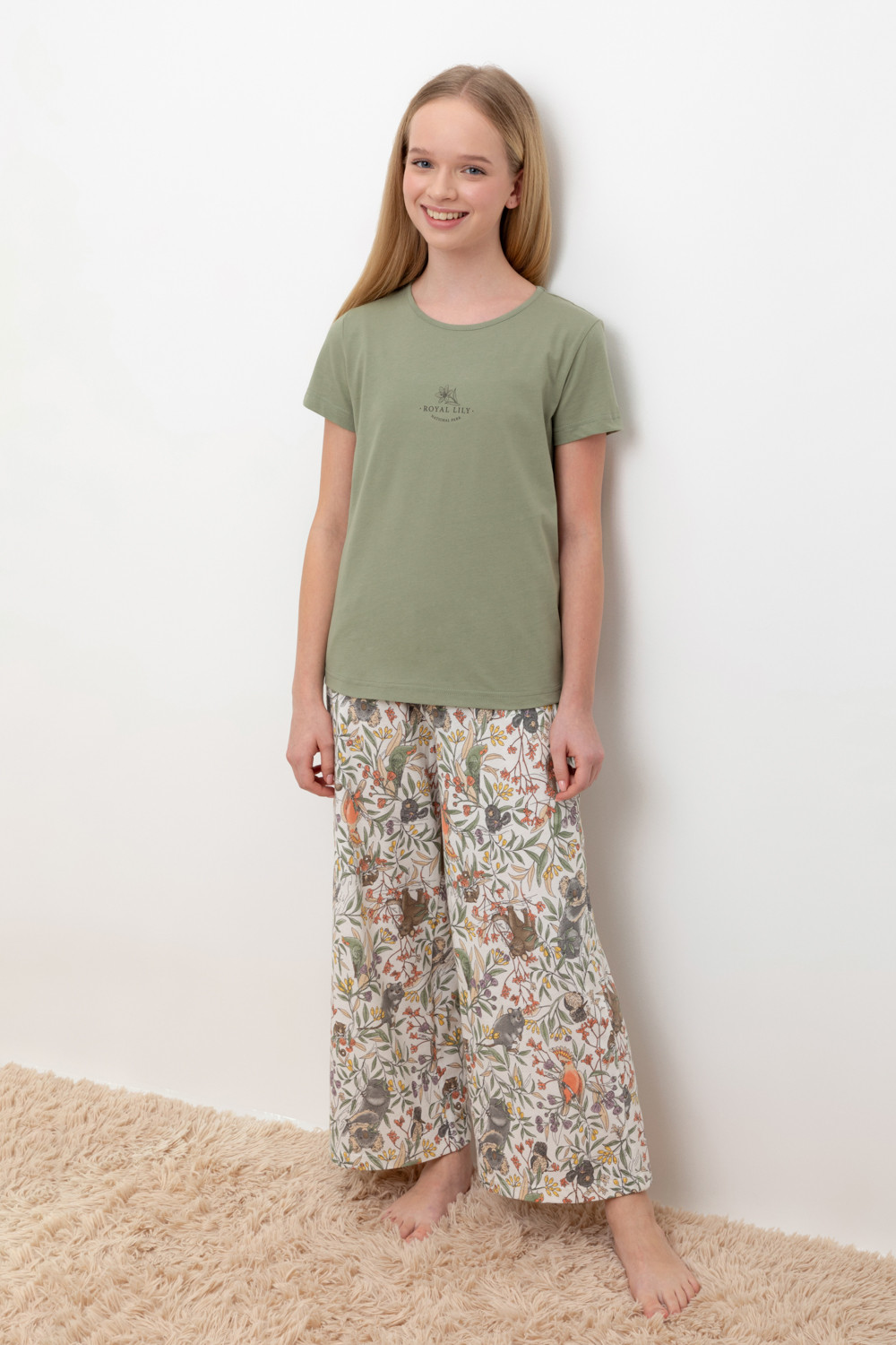 Пижамы для девочки, артикул: КБ 2827, цвет: хаки
