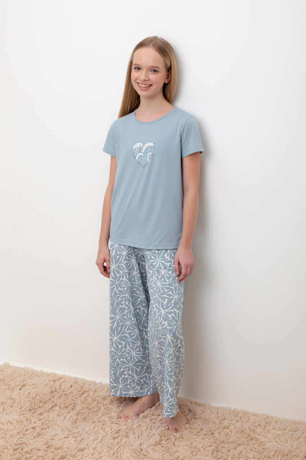 Пижамы для девочки, артикул: КБ 2827, цвет: синий
