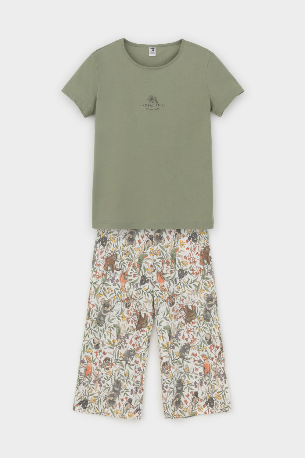 Пижамы для девочки, артикул: КБ 2827, цвет: хаки, фото 2