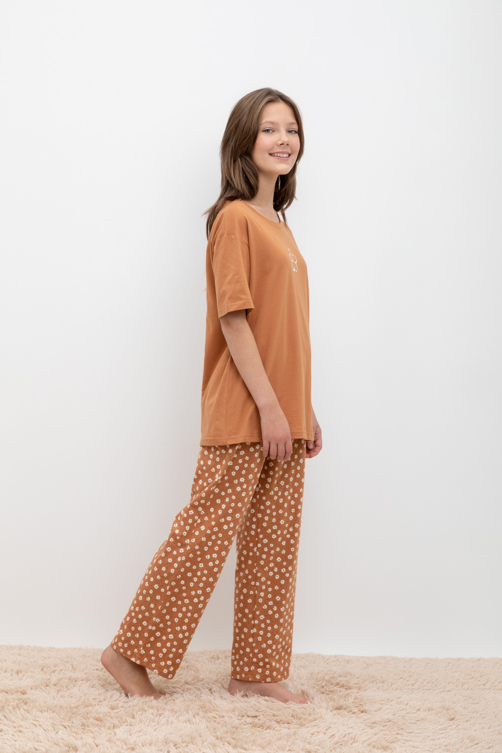 Пижамы для девочки, артикул: КБ 2818, цвет: коричневый, фото 3