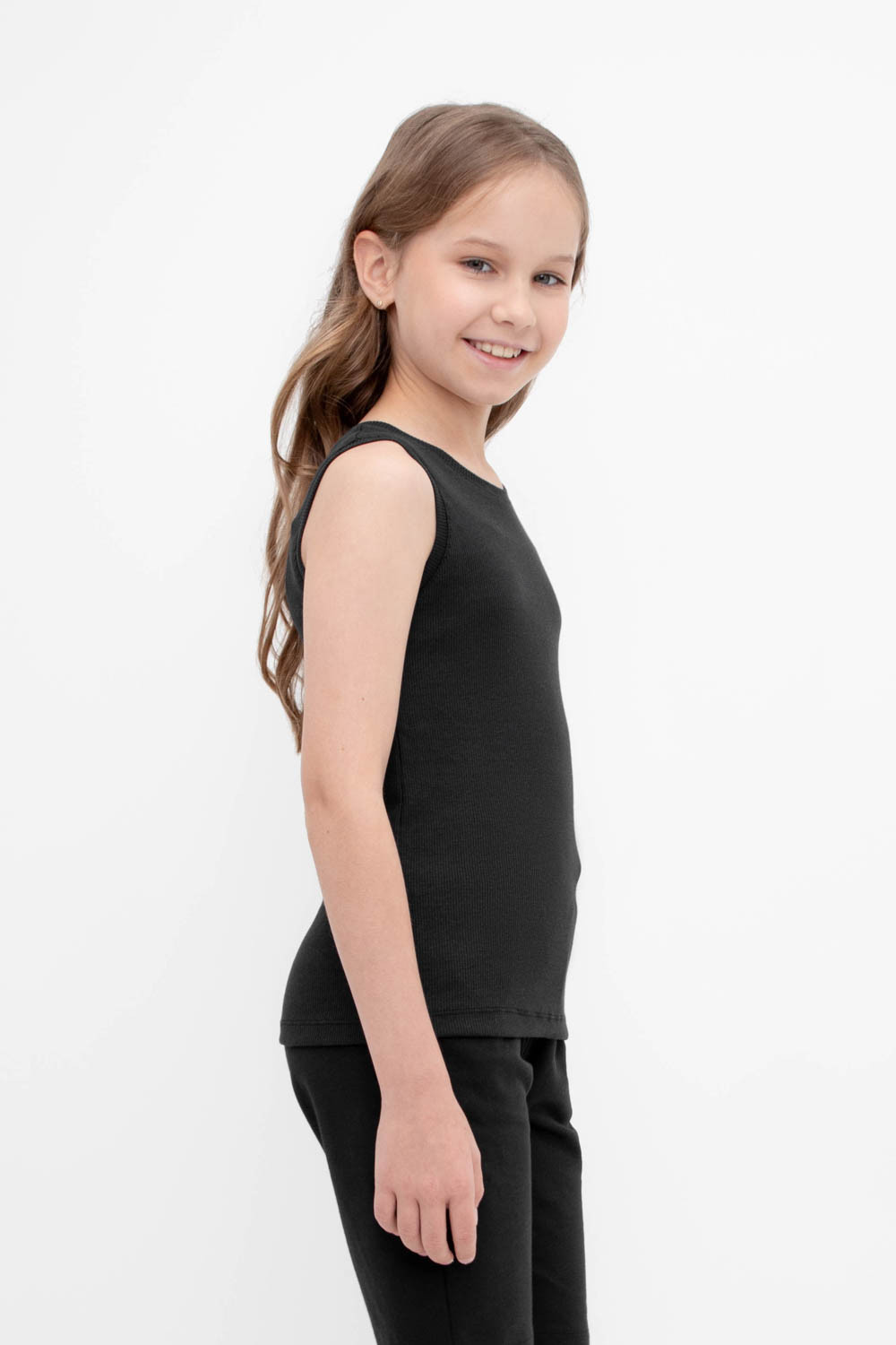 Майки подростковые для девочки, артикул: КБ 301698, цвет: черный, фото 3