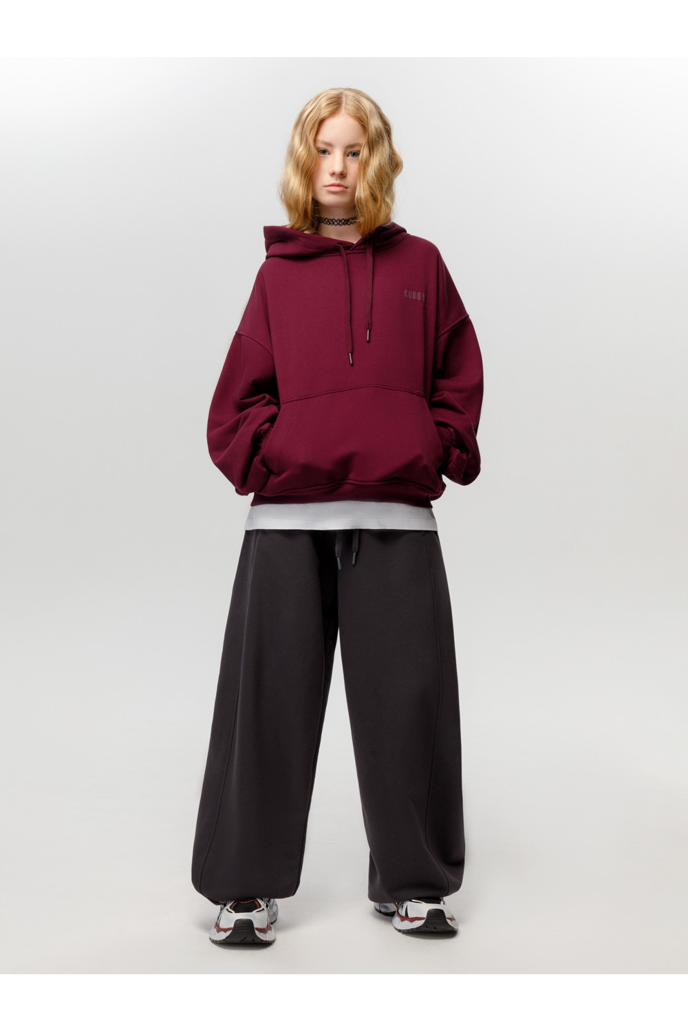 Худи подростковые, артикул: КБ 302927, цвет: бордовый, фото 3