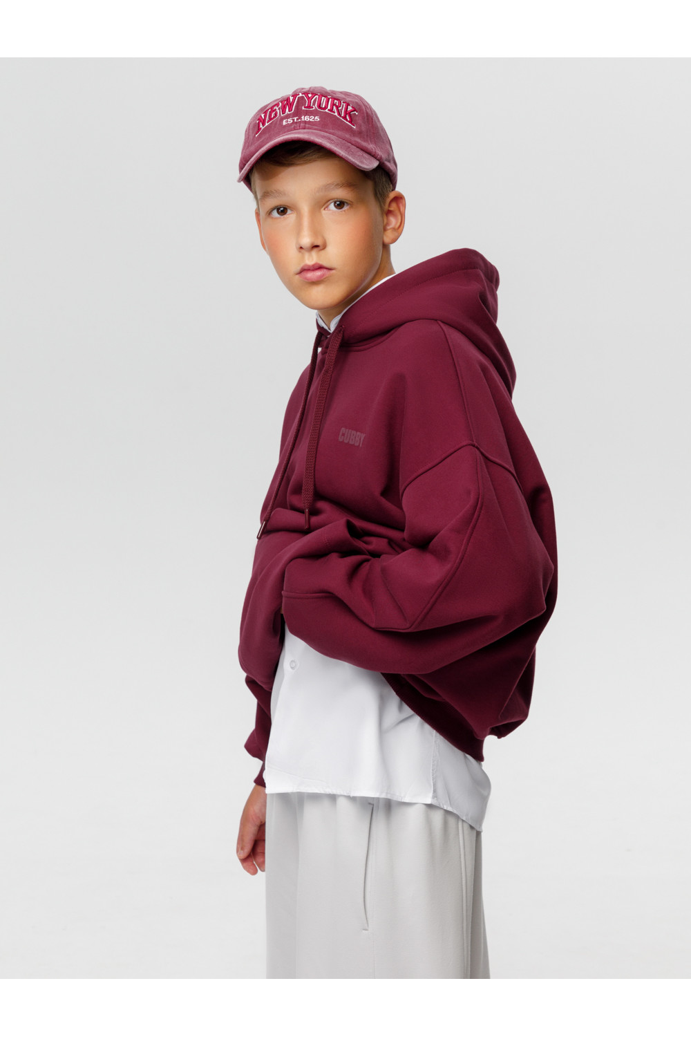Худи подростковые, артикул: КБ 302927, цвет: бордовый, фото 4