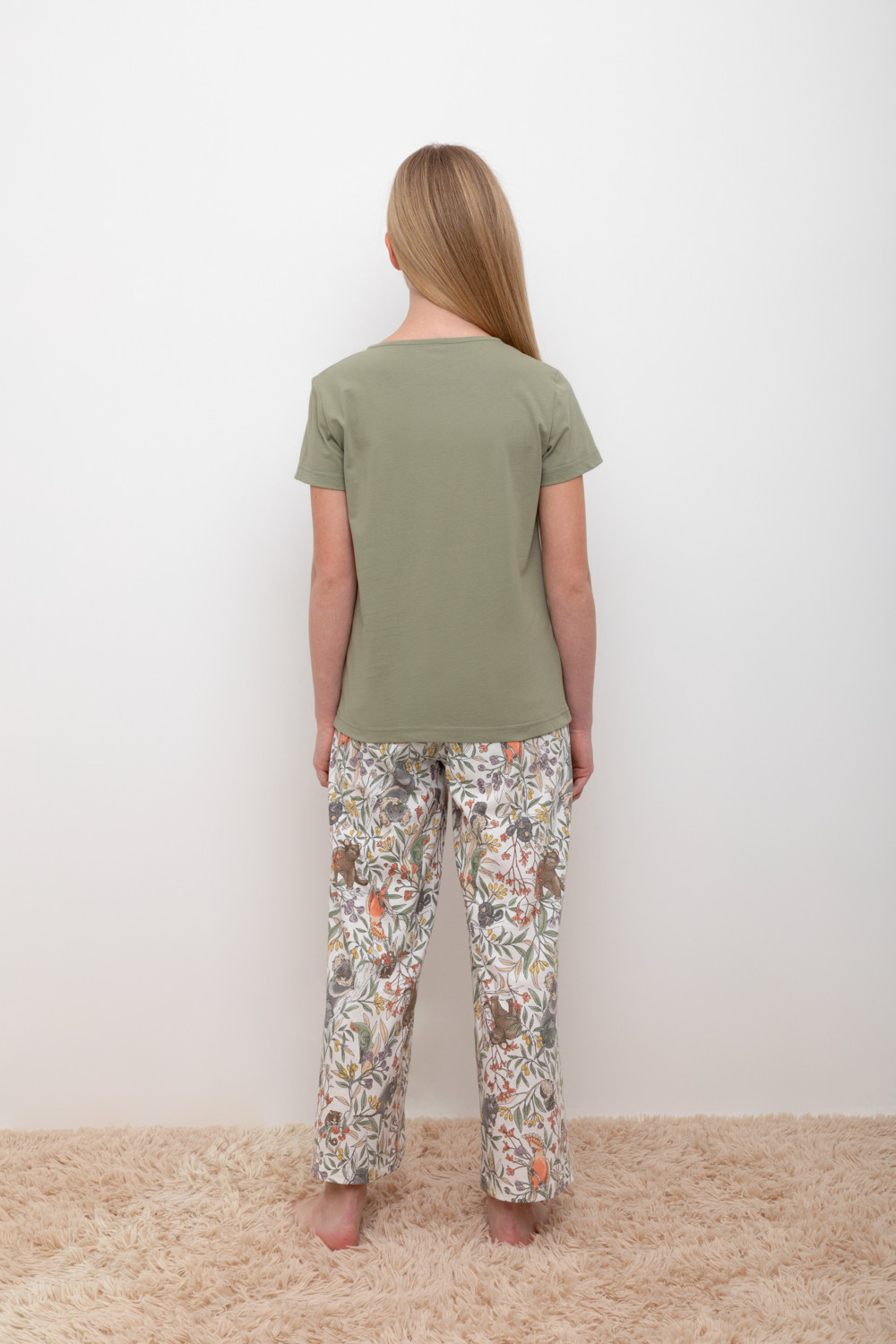 Пижамы для девочки, артикул: КБ 2827, цвет: хаки, фото 5