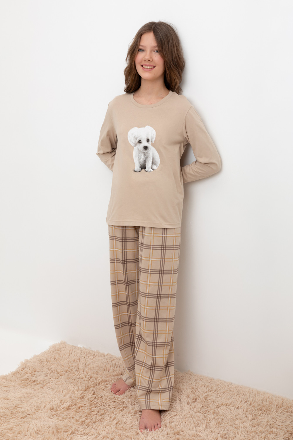 Пижамы для девочки, артикул: КБ 2830, цвет: бежевый, фото 6