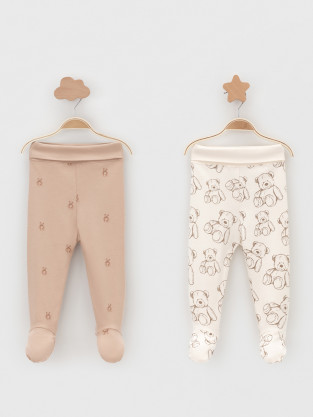 Ползунки для новорожденных, артикул: К 400220-2уп, цвет: бежевый