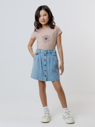 Футболка для девочки, артикул: КП 302763, цвет: бежевый