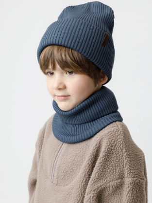 Комплект вязаный для мальчика, артикул: КВ 22019, цвет: синий