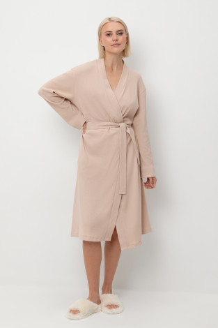 Халаты женские для мам, артикул: Е 50026, цвет: светло-бежевый