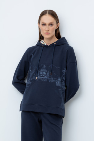 Толстовки женские для мам, артикул: ЕВТ 3193, цвет: синий