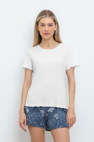 Футболки для дома для мам, артикул: Е 30085, цвет: белый