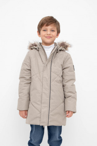 Пальто, плащи для мальчика, артикул: ВК 36098/1 ГР, цвет: кофейный