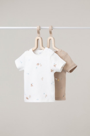 Футболка для новорожденных, артикул: К 301156-2уп, цвет: бежевый