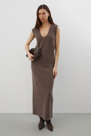 Жилеты женские для мам, артикул: ЕВ 30308/ш, цвет: коричневый