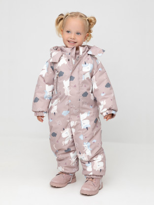 Комбинезоны утепленные для девочки, артикул: ВК 60113/н/7 УЗГ, цвет: светло-розовый