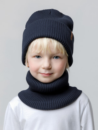 Комплект вязаный для мальчика, артикул: КВ 22019, цвет: синий