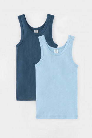 Майки для мальчика, артикул: К 1182-2уп, цвет: голубой