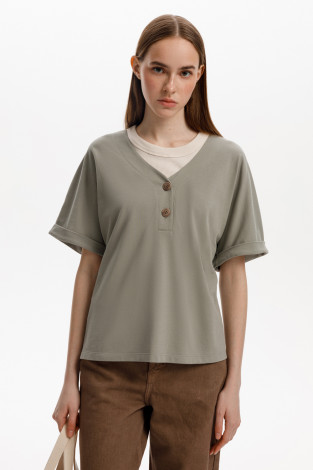 Блузы, рубашки женские для мам, артикул: ЕВТ 3290, цвет: зеленый