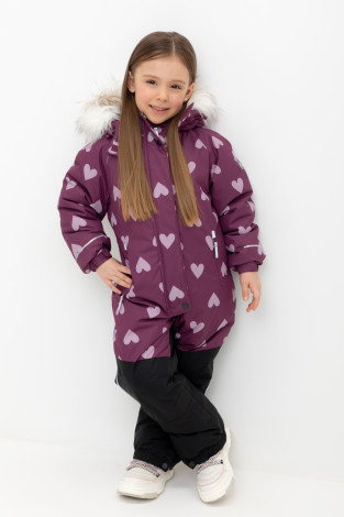 Комбинезоны утепленные для девочки, артикул: ВК 60120/н/2 ГР, цвет: бордовый