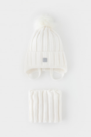 Комплект вязаный для девочки, артикул: КВ 22017/ш, цвет: белый