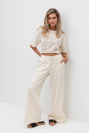Брюки женские для мам, артикул: ЕВТ 4089, цвет: сливки2