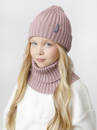 Комплект вязаный для девочки, артикул: КВ 22021, цвет: розовый