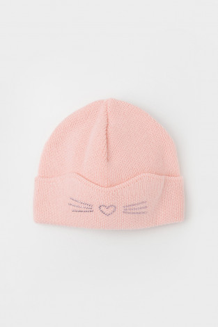 Шапка для девочки, артикул: КВ 20379, цвет: светло-розовый