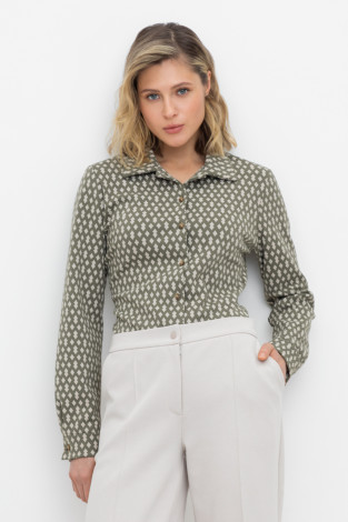 Блузы, рубашки женские для мам, артикул: ЕВТ 3245, цвет: зеленый