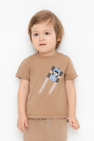Футболка для мальчика, артикул: КР 302608, цвет: бежевый