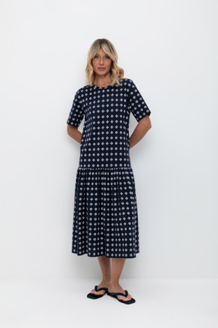 Платья женские для мам, артикул: ЕВТ 5041, цвет: темно-синий