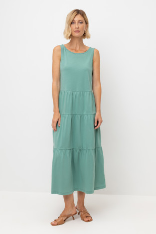 Сарафаны женские для мам, артикул: ЕВТ 5033, цвет: зеленый