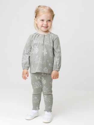 Лосины для девочки, артикул: КР 400845, цвет: зеленый