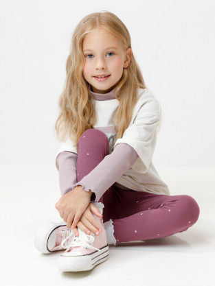 Лосины для девочки, артикул: КР 4074, цвет: бордовый