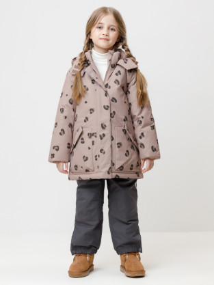 Куртка для девочки, артикул: ВК 38120/н/2 ГР, цвет: кофейный