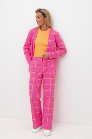 Брюки женские для мам, артикул: ЕВТ 4106, цвет: ярко-розовый