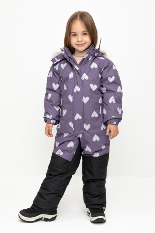 Комбинезоны утепленные для девочки, артикул: ВК 60120/н/3 ГР, цвет: фиолетовый
