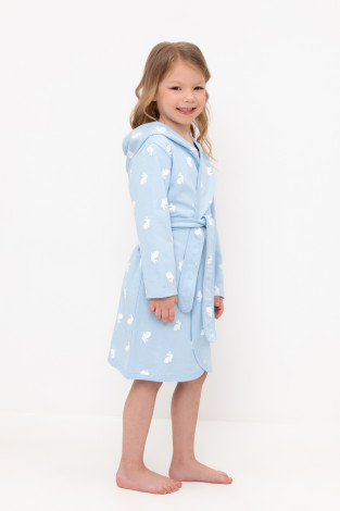 Халат для девочки, артикул: К 5763, цвет: светло-голубой
