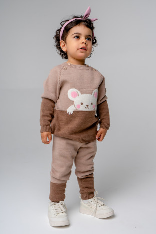 Комплект для девочки, артикул: К 863/ш, цвет: бежевый