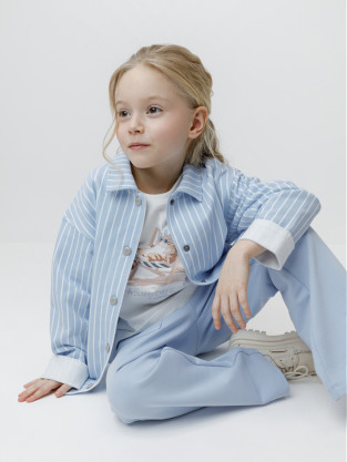 Рубашка для девочки, артикул: КР 302991, цвет: голубой