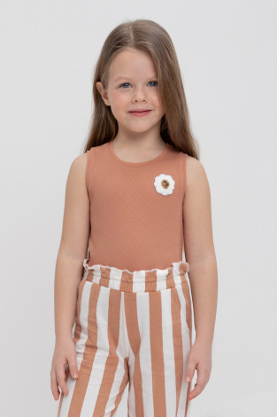 Футболка для девочки, артикул: КР 302466, цвет: коричневый
