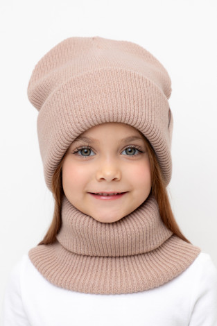 Комплект вязаный для девочки, артикул: КВ 22016/ш, цвет: бежевый