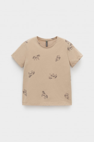 Футболка для девочки, артикул: КР 302664-1, цвет: бежевый