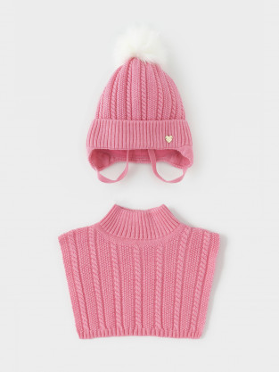Комплект вязаный для девочки, артикул: КВ 22013/ш, цвет: розовый