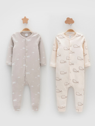 Комбинезон для новорожденных, артикул: К 6535-2уп, цвет: светло-бежевый