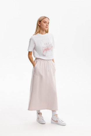 Юбки женские для мам, артикул: ЕВТ 7030, цвет: розовый