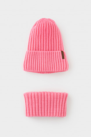 Комплект вязаный для девочки, артикул: КВ 22015/ш, цвет: розовый