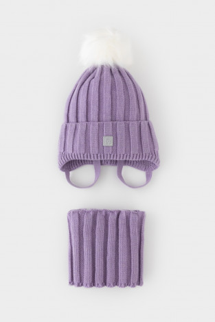 Комплект вязаный для девочки, артикул: КВ 22017/ш, цвет: фиолетовый