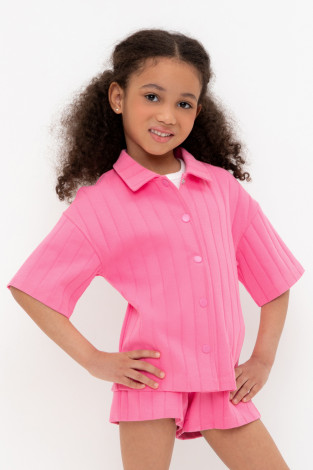 Рубашка для девочки, артикул: КР 302718, цвет: ярко-розовый
