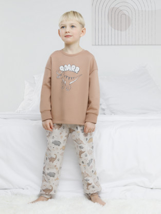 Пижама для мальчика, артикул: К 1567, цвет: коричневый